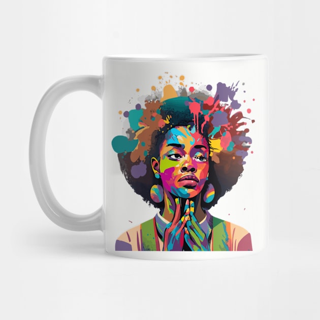 Afrocentric Woman Multicolored Painting by Graceful Designs